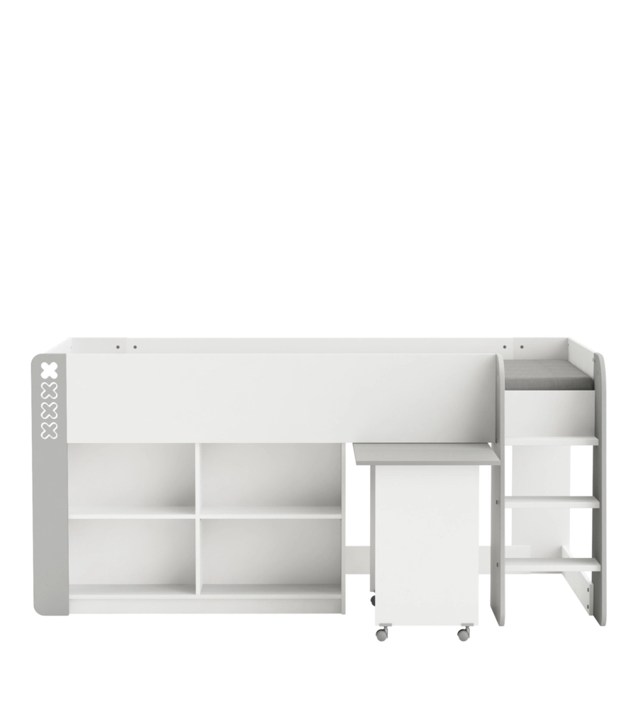 Letto singolo con scrivania estraibile, 210,3x124,2x97,8 cm